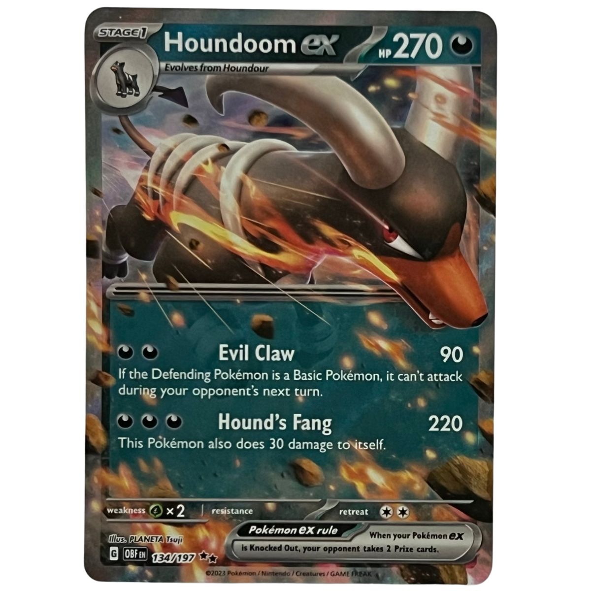 Pokmon: Houndoom ex - Obsidian Flames ASHCARD HOLLOW Pokmon: Houndoom ex - Obsidian Flames ASHCARD HOLLOW