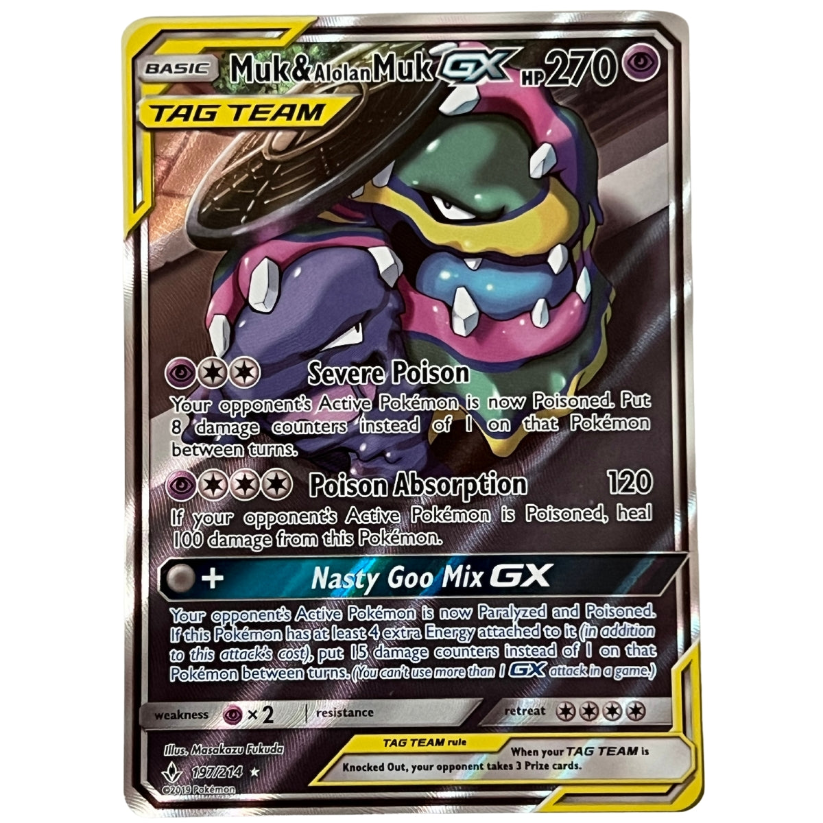 Muk & Alolan Muk-GX (197/214) Full Art - Sun & Moon - Unbroken Bonds