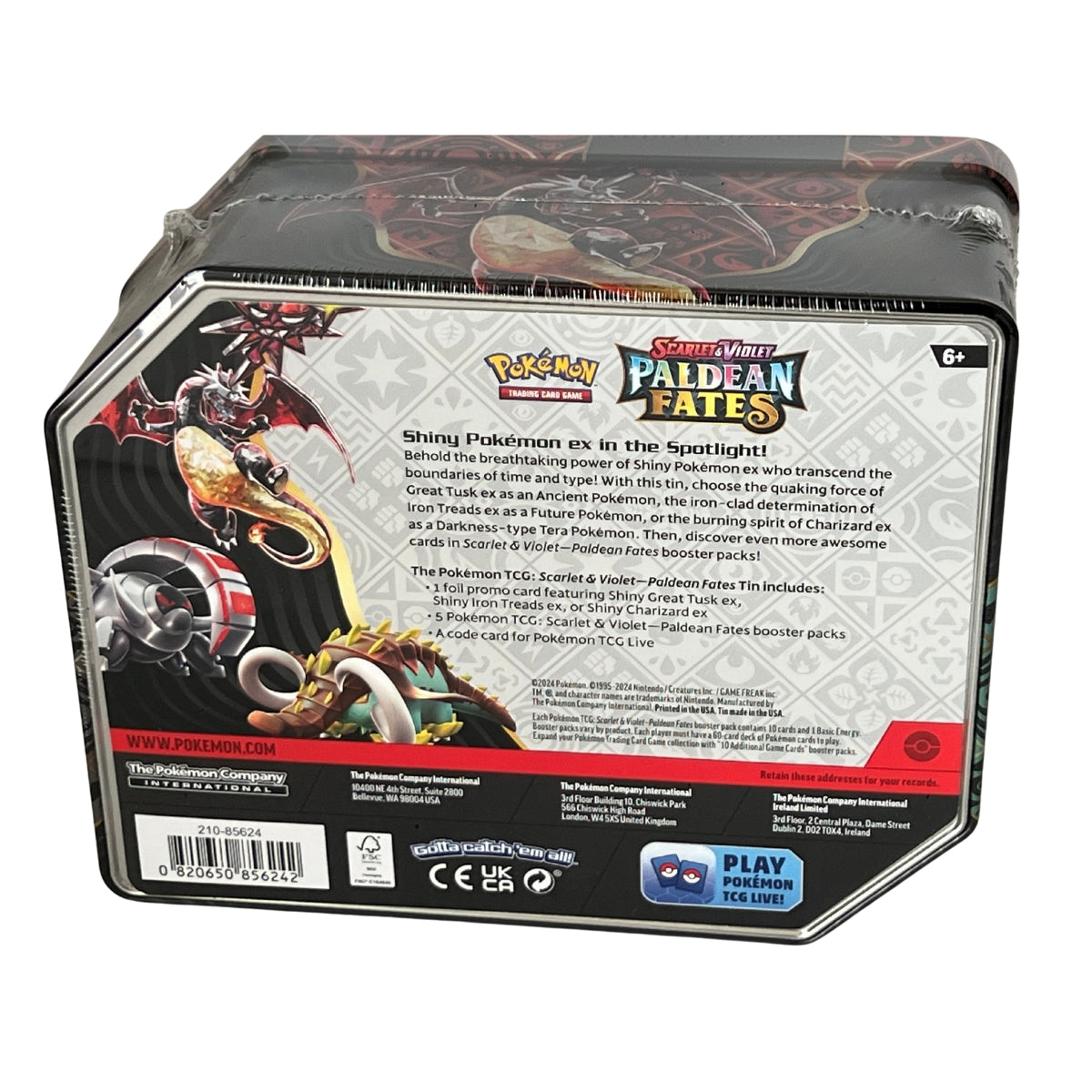 Lata de Destinos Paldeanos Escarlata y Violeta (ex Charizard shiny)
