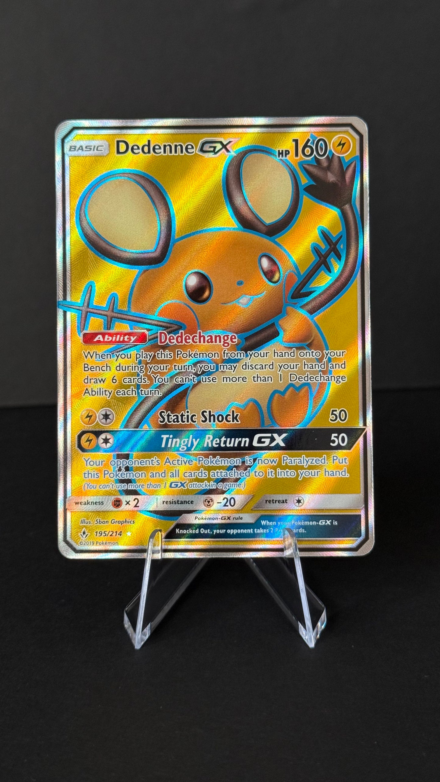Pokemon Dedenne GX Pair: Standard Art 57/214 & Full Art 195/214 - Unbroken Bonds