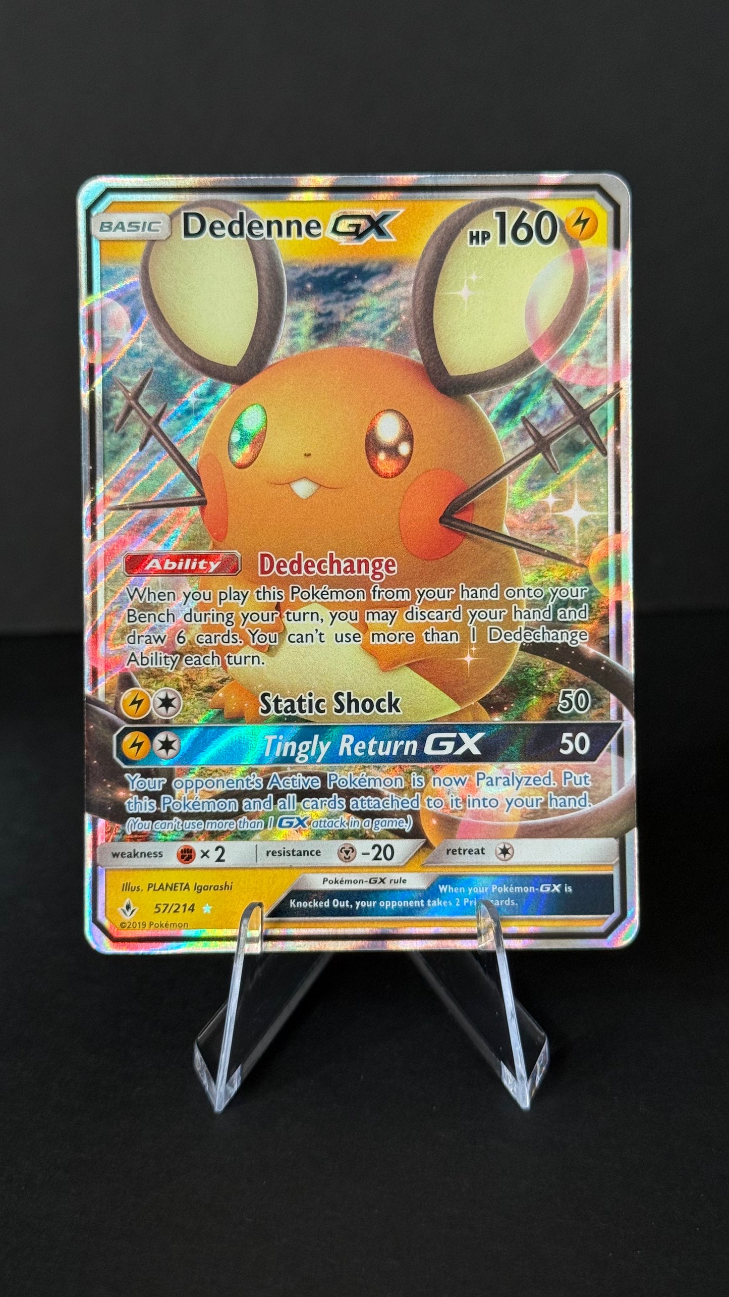 Pokemon Dedenne GX Pair: Standard Art 57/214 & Full Art 195/214 - Unbroken Bonds