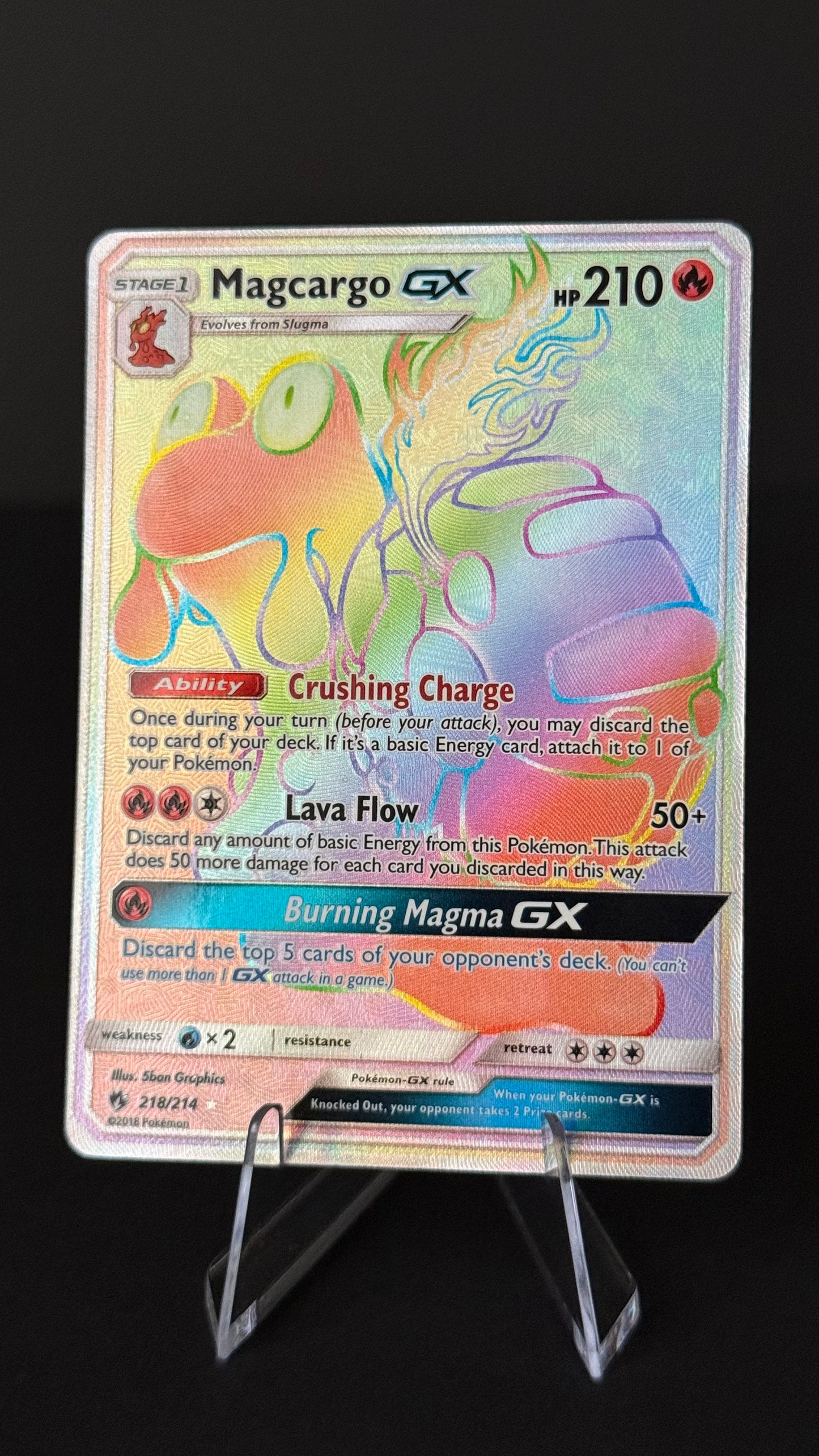 Magcargo GX - 218/214 - Secret Rare - Sun & Moon: Lost Thunder (SM8)