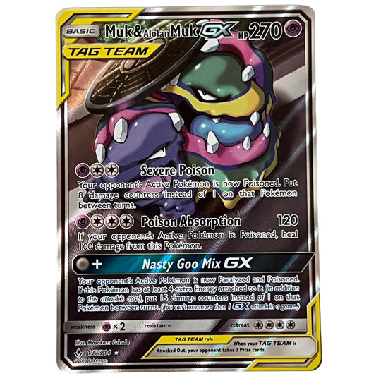 Muk & Alolan Muk-GX (197/214) Full Art - Sun & Moon - Unbroken Bonds