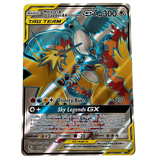 Moltres & Zapdos & Articuno-GX (66/68) Full Art Ultra Rare - Sun & Moon: Hidden Fates