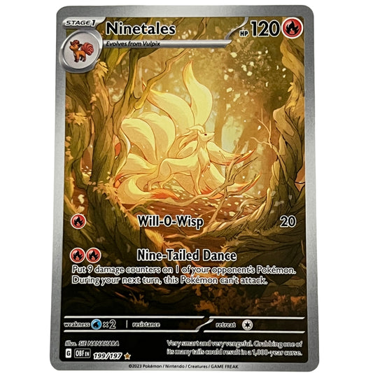Ninetales (199/197) Illustration Rare - Scarlet & Violet - Obsidian Flames