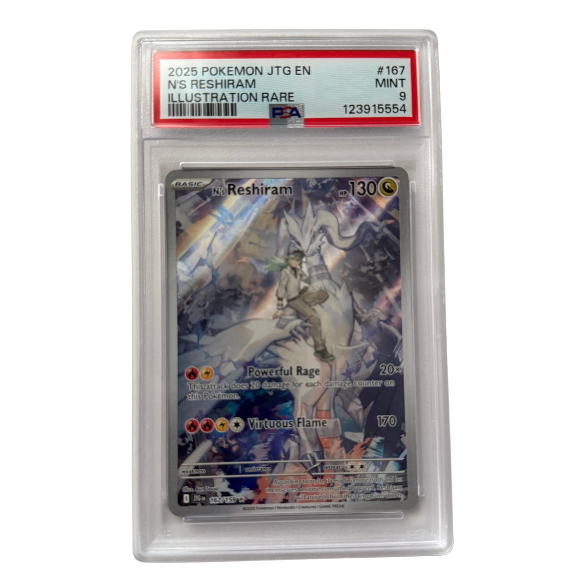2025 POKEMON JTG EN-JOURNEY TOGETHER #167 N'S RESHIRAM ILLUSTRATION RARE