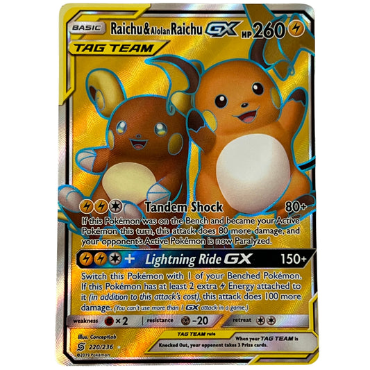 Raichu & Alolan Raichu GX (Full Art) - SM - Unified Minds