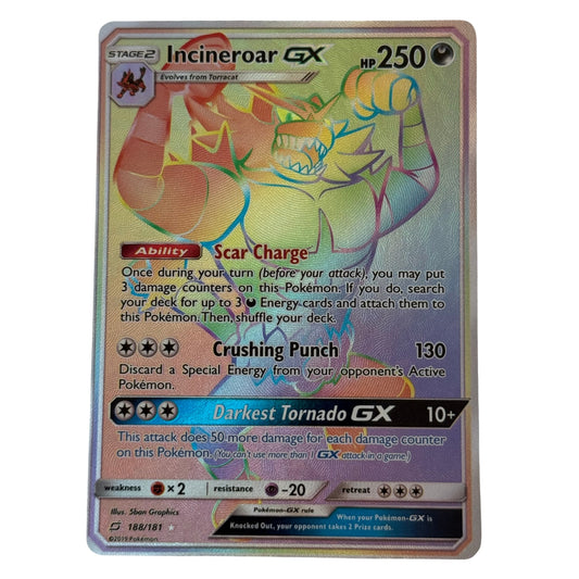 Incineroar GX (188/181) Hyper Rare - Sun & Moon: Team Up