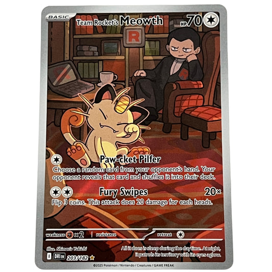 Team Rocket's Meowth (203/182) Illustration Rare - Destined Rivals